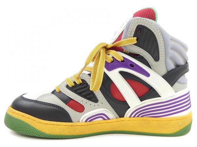 Sneakers Gucci Basket Marrone Nero Bianco - vista 2