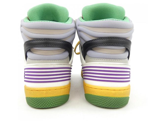 Sneakers Gucci Basket Marrone Nero Bianco - vista 5