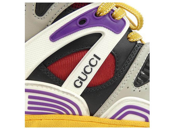 Sneakers Gucci Basket Marrone Nero Bianco - vista 6