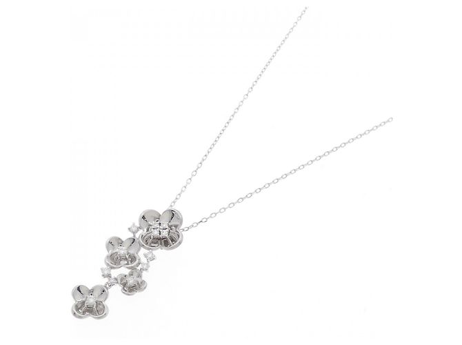 Autre Marque Collana Flower in Diamanti Au750 Argento - vista 2