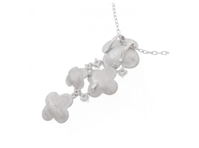 Autre Marque Collana Flower in Diamanti Au750 Argento - vista 4