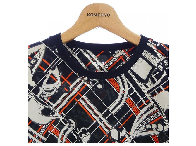 Hermès Camiseta de algodón EN DESORDRE ET CHAINES Hermes Negro Roja - vista 5