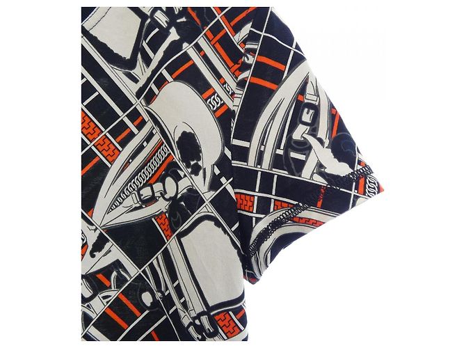 Hermès Camiseta de algodón EN DESORDRE ET CHAINES Hermes Negro Roja - vista 6