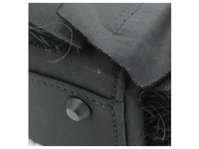 Bolso Christian Dior LADY DIOR MINI de nylon Negro Blanco - vista 3