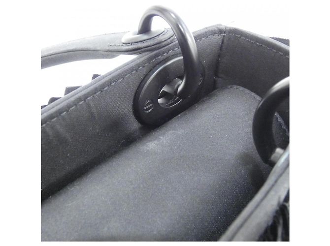 Bolso Christian Dior LADY DIOR MINI de nylon Negro Blanco - vista 4