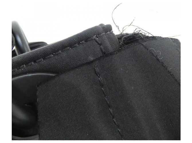 Bolso Christian Dior LADY DIOR MINI de nylon Negro Blanco - vista 5