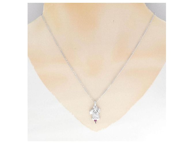 Autre Marque Collana Mouawad in oro bianco 18K, rubino e diamanti Rosso - vista 6