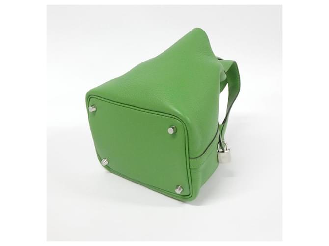 Hermès Borsa Hermes Picotin Lock PM Clemence Verde - vista 2