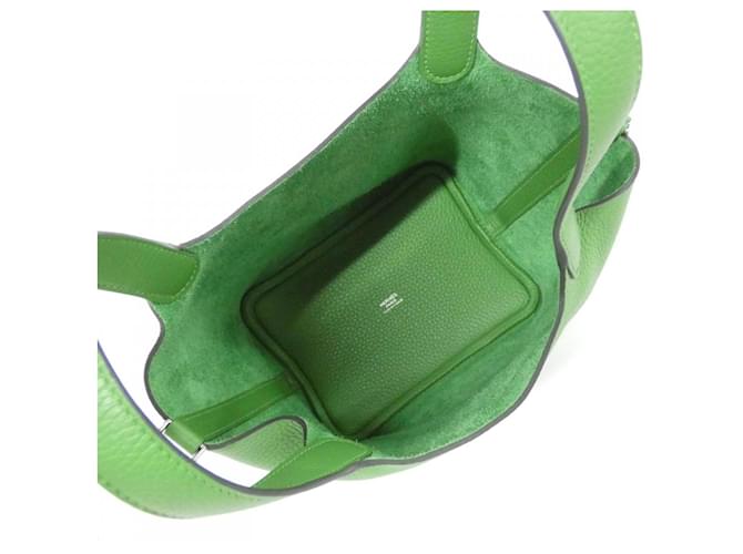 Hermès Borsa Hermes Picotin Lock PM Clemence Verde - vista 6