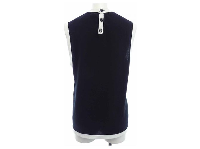 Top de tirantes de algodón Chanel Negro Blanco - vista 2