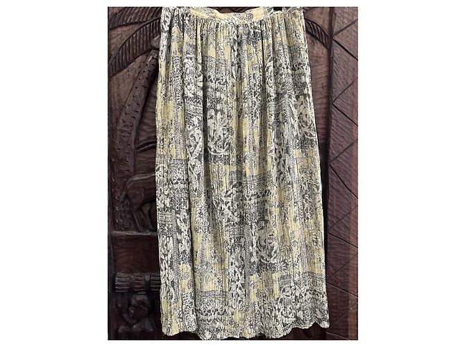 Pennyblack Falda Larga Plisada Estampada Beige Gris - vista 2