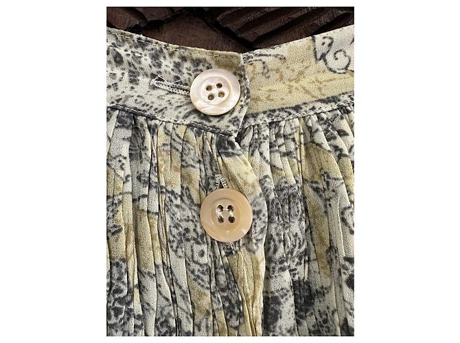Pennyblack Falda Larga Plisada Estampada Beige Gris - vista 3
