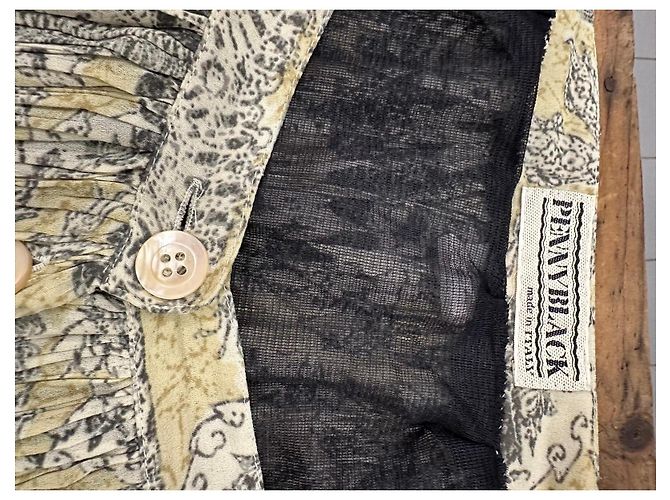 Pennyblack Falda Larga Plisada Estampada Beige Gris - vista 7
