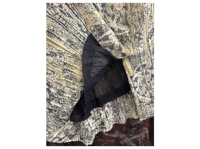 Pennyblack Falda Larga Plisada Estampada Beige Gris - vista 8