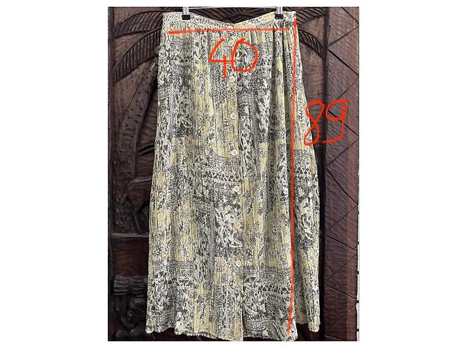 Pennyblack Falda Larga Plisada Estampada Beige Gris - vista 9
