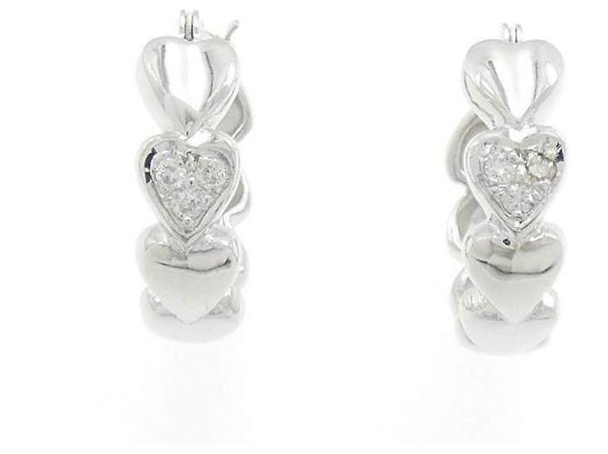Autre Marque Orecchini a Cuore in Diamanti K14WG Argento - vista 5