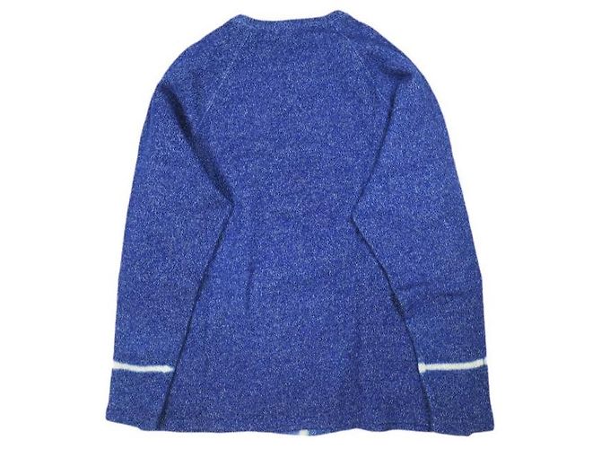 Autre Marque suzusan Woll-Baumwoll-Jersey-Pullover mit Rundhalsausschnitt Blau - Ansicht 2