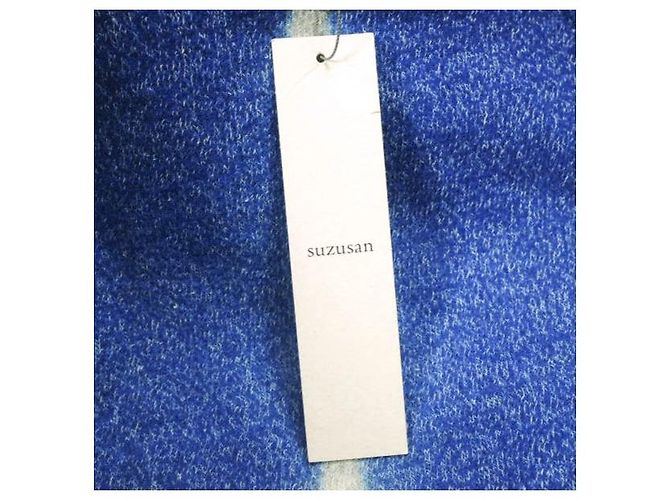 Autre Marque suzusan Woll-Baumwoll-Jersey-Pullover mit Rundhalsausschnitt Blau - Ansicht 3