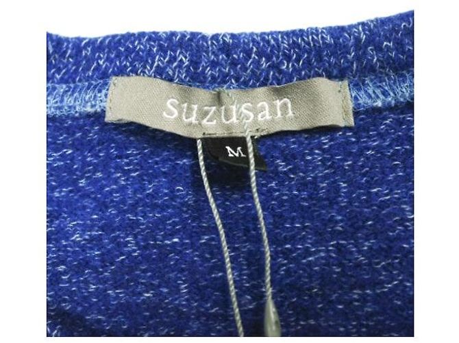 Autre Marque suzusan Woll-Baumwoll-Jersey-Pullover mit Rundhalsausschnitt Blau - Ansicht 7