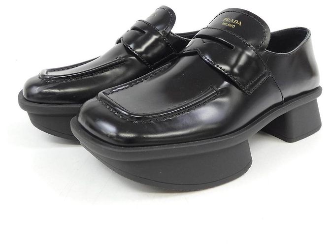 Prada RE-EDITION Kalbsleder Schuhe Schwarz - Ansicht 3