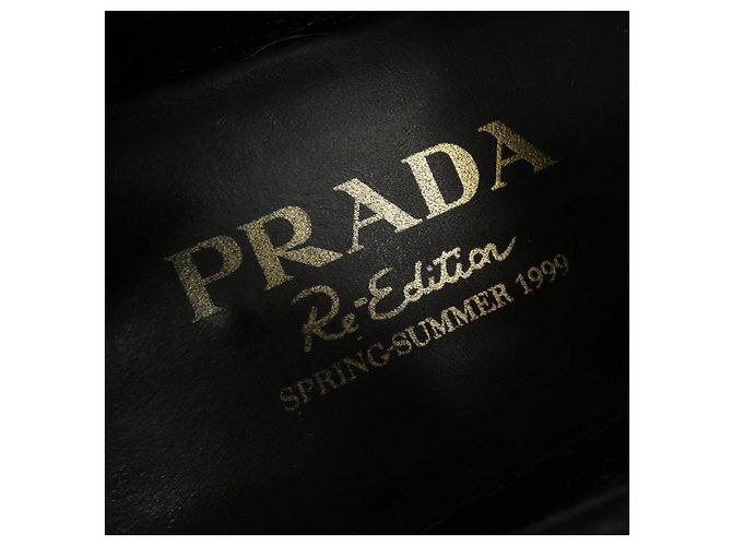 Prada RE-EDITION Kalbsleder Schuhe Schwarz - Ansicht 6