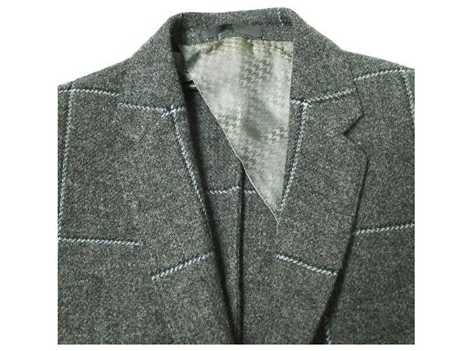Chaqueta de lana con estampado de cuadros Gucci Castaño - vista 3