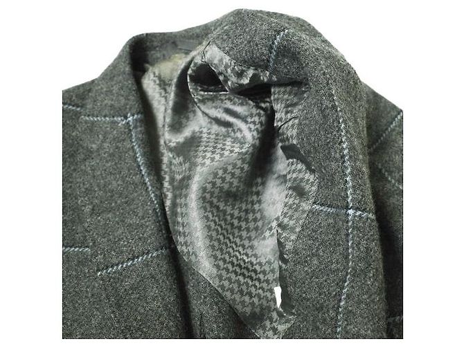 Chaqueta de lana con estampado de cuadros Gucci Castaño - vista 6