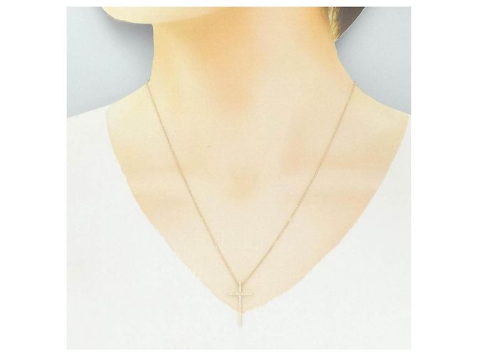 Autre Marque Collana a Croce con Diamanti Star Jewelry Au750 D'oro - vista 6