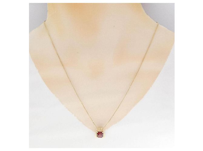 Autre Marque Collana in granato e diamanti Au750 Rosso - vista 6