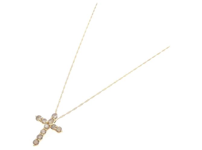 Autre Marque Collana Cross Diamond in Au750 D'oro - vista 2