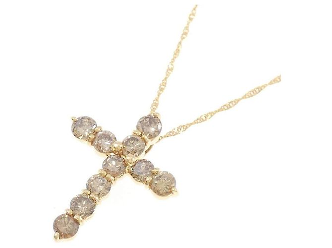 Autre Marque Collana Cross Diamond in Au750 D'oro - vista 3