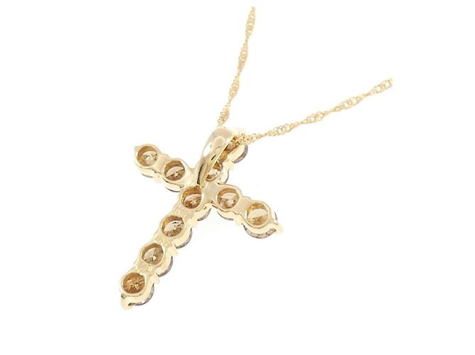 Autre Marque Collana Cross Diamond in Au750 D'oro - vista 4