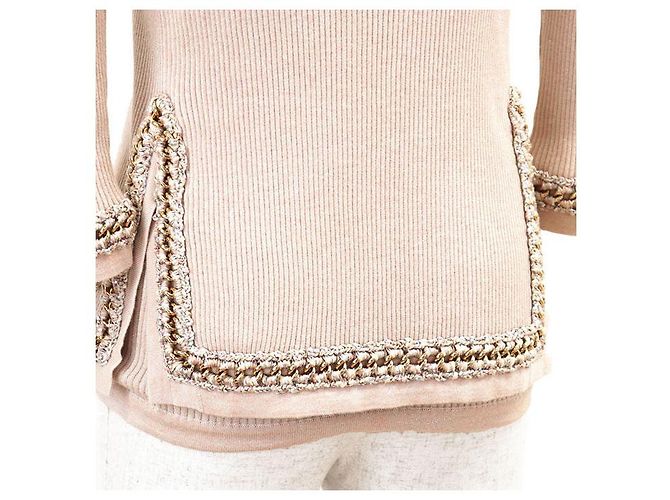 Chanel Kaschmir-Seide-Strickensemble Beige - Ansicht 15