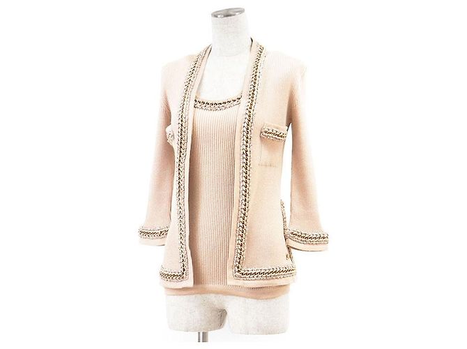 Chanel Kaschmir-Seide-Strickensemble Beige - Ansicht 2