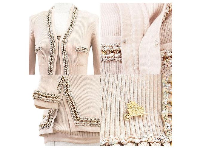 Chanel Kaschmir-Seide-Strickensemble Beige - Ansicht 3