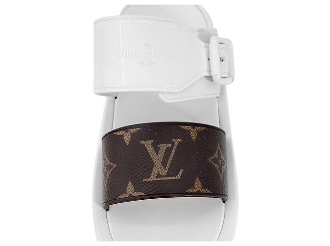 Louis Vuitton Sabot Monogram Rubber Luxury Viar da donna, ciabatte slide White Bianco - vista 11