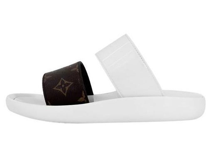 Louis Vuitton Sabot Monogram Rubber Luxury Viar da donna, ciabatte slide White Bianco - vista 4