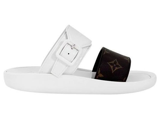 Louis Vuitton Sabot Monogram Rubber Luxury Viar da donna, ciabatte slide White Bianco - vista 5