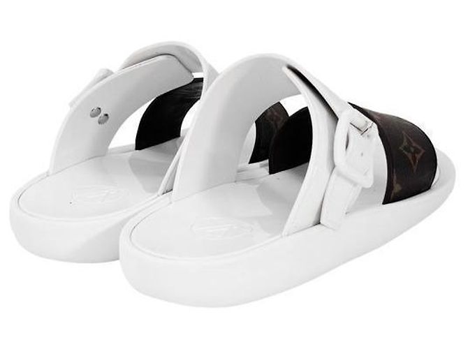 Louis Vuitton Sabot Monogram Rubber Luxury Viar da donna, ciabatte slide White Bianco - vista 7