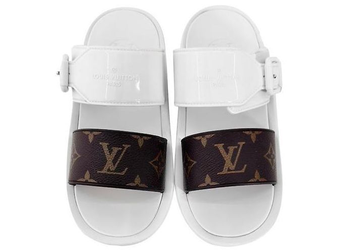 Louis Vuitton Sabot Monogram Rubber Luxury Viar da donna, ciabatte slide White Bianco - vista 8