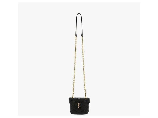Saint Laurent Borsa a Spalla Cassandra Monogram Quilted Micro Box Chain Nero - vista 4