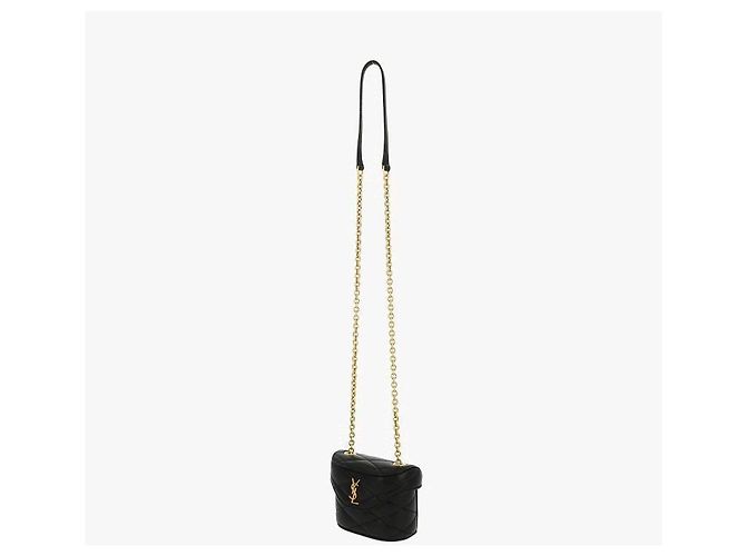 Saint Laurent Borsa a Spalla Cassandra Monogram Quilted Micro Box Chain Nero - vista 5