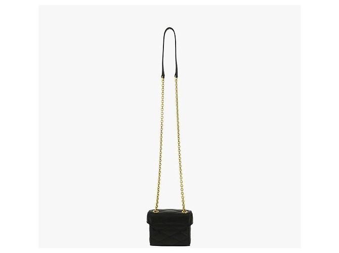 Saint Laurent Borsa a Spalla Cassandra Monogram Quilted Micro Box Chain Nero - vista 6