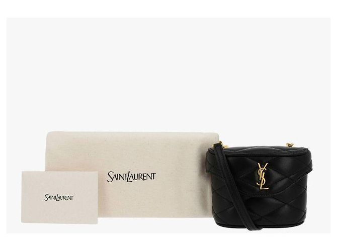 Saint Laurent Borsa a Spalla Cassandra Monogram Quilted Micro Box Chain Nero - vista 9