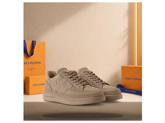 Louis Vuitton Sneaker Beverly Hills Top Marrone - vista 2