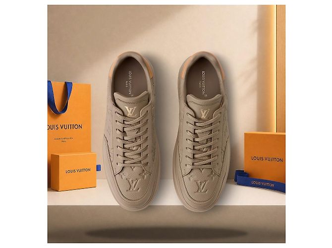 Louis Vuitton Sneaker Beverly Hills Top Marrone - vista 4