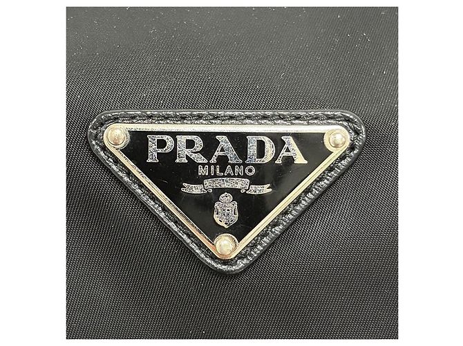 Prada Triangle Logo Nylon Buckle Backpack Black - view 22