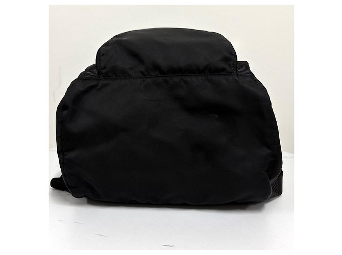 Prada Triangle Logo Nylon Buckle Backpack Black - view 23