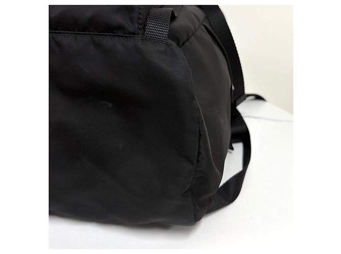 Prada Triangle Logo Nylon Buckle Backpack Black - view 25