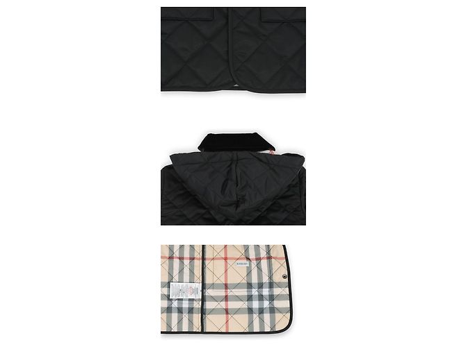 Burberry Gesteppte Kapuzenjacke mit Karomuster für Kinder (Black) Schwarz - Ansicht 4